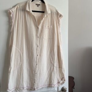 Lilla P Cream Collared Blouse Dress